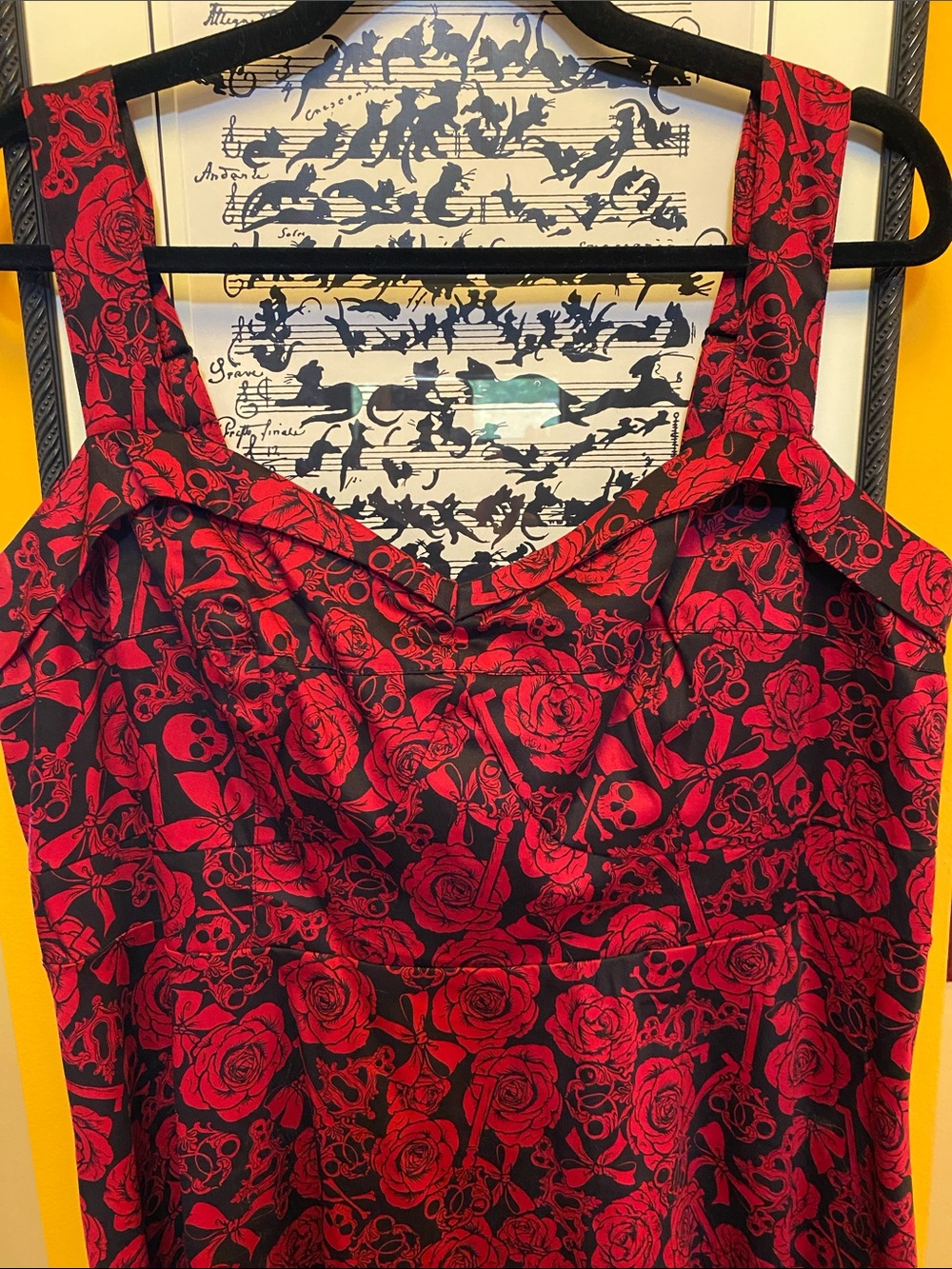 Torrid Retro Chic Fit N Flare Skull & Floral Print Dress - Picture 2 of 6